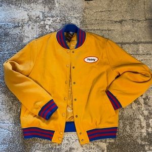 Forever 21 women’s yellow  baseball bomber jacket coat long sleeve